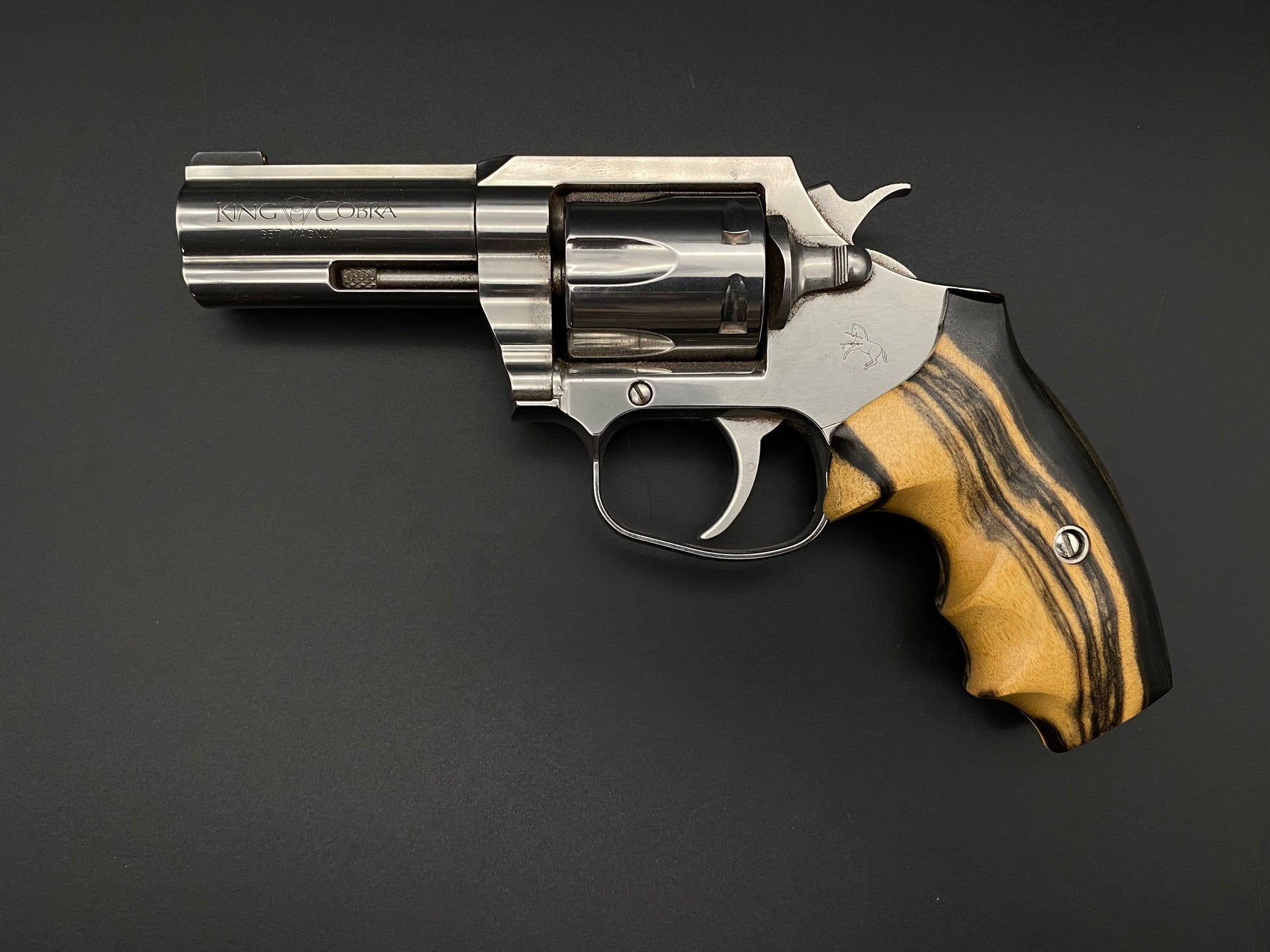 Colt King Cobra with Badger Full Grip - Black and White Ebony