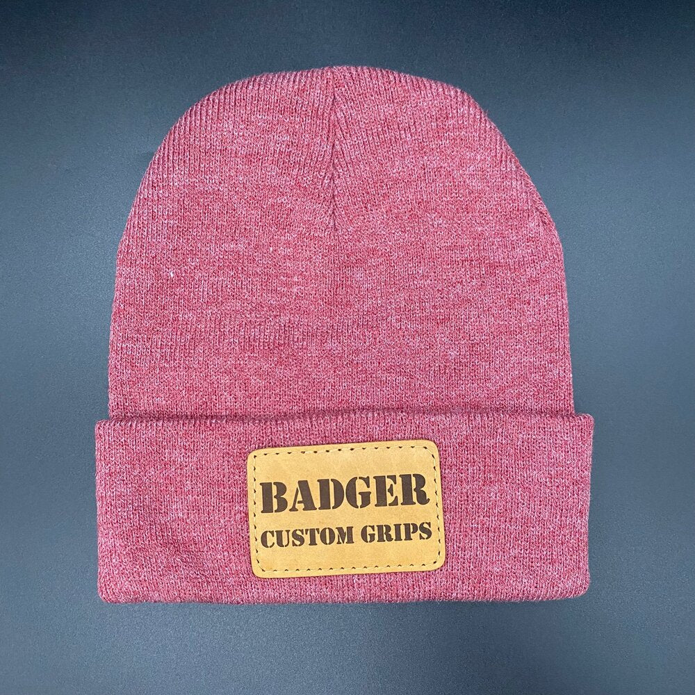 Badger Custom Grips Leather Patch Beanie