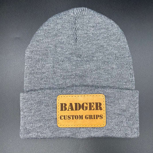 Badger Custom Grips Leather Patch Beanie