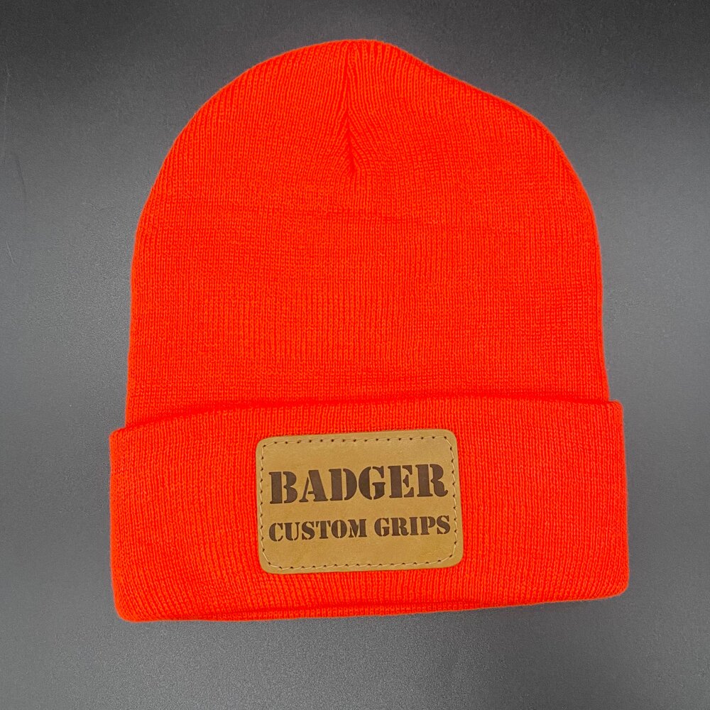Badger Custom Grips Leather Patch Beanie