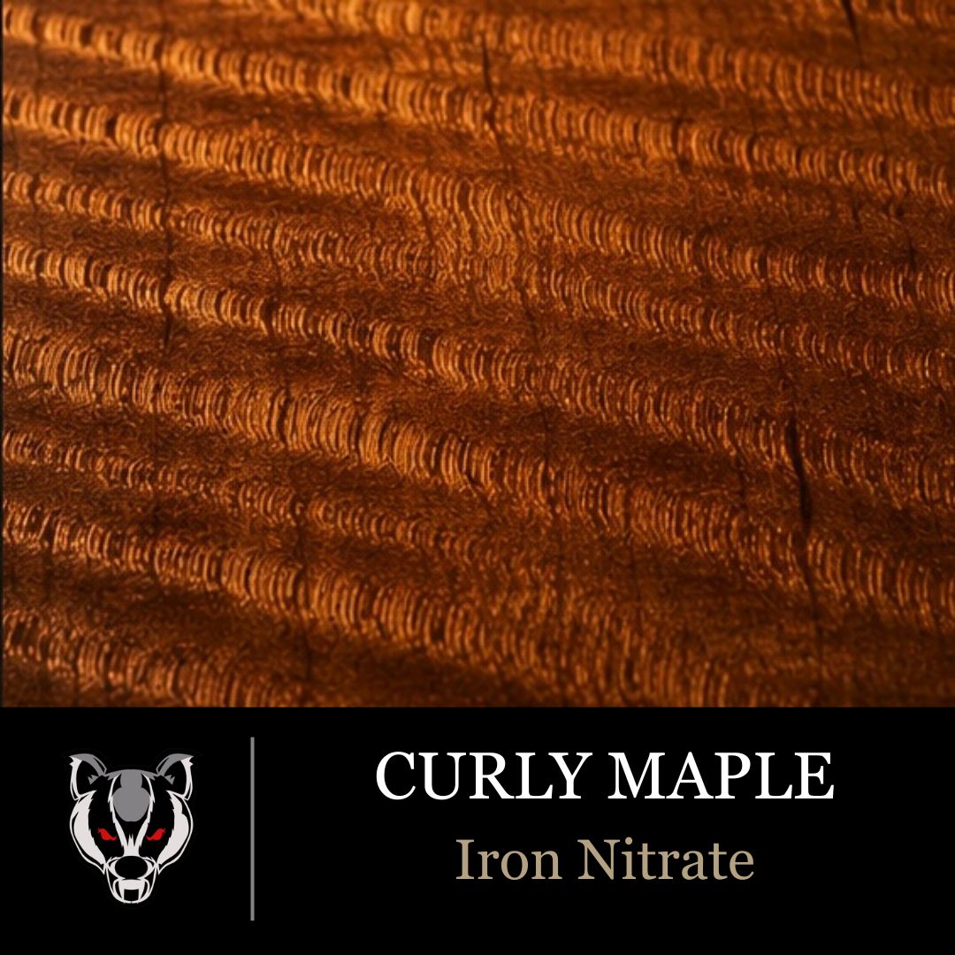 Curly Maple Iron nitrate wood grain swatch for custom pistol grips