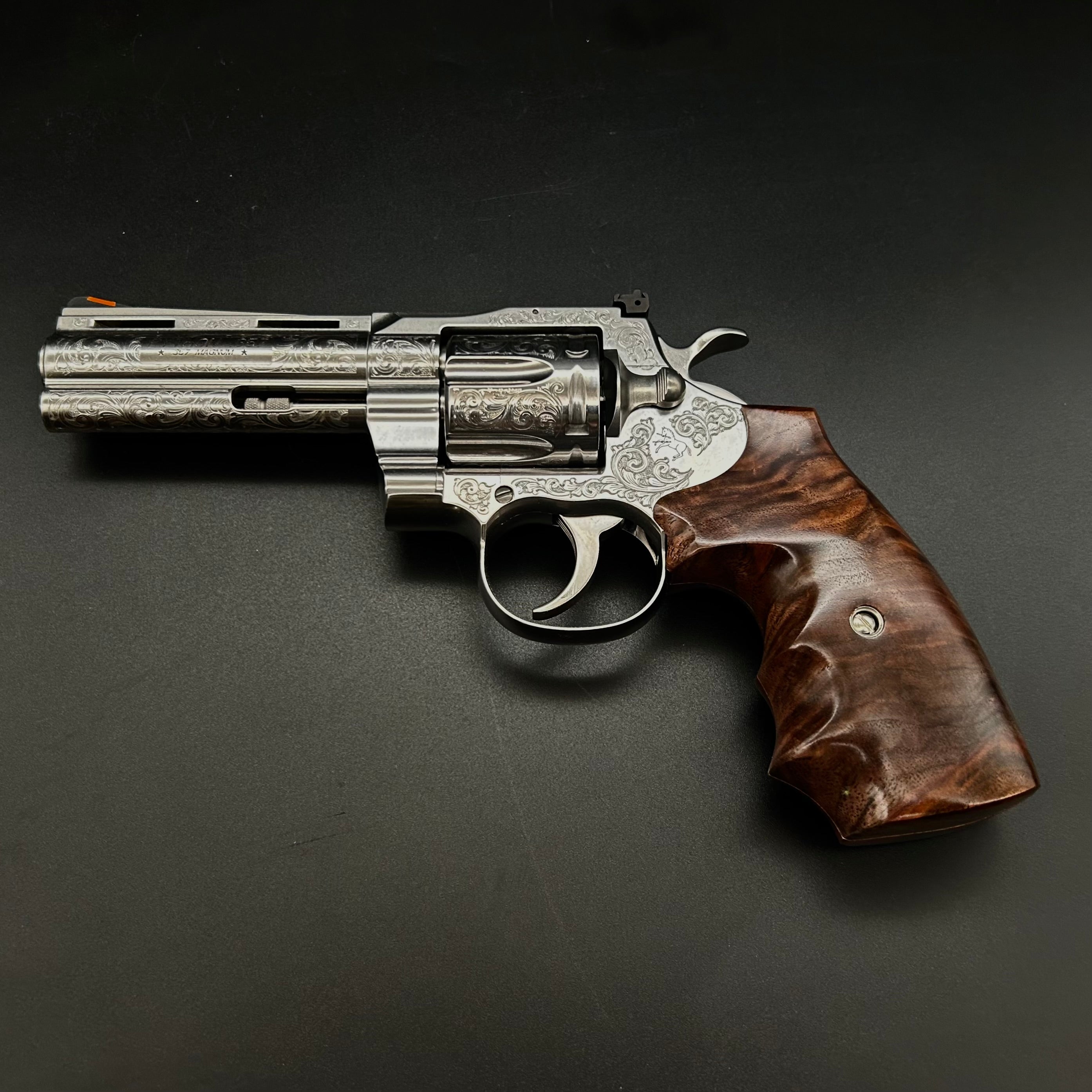 Badger Premium Walnut Grip On Engraved Python