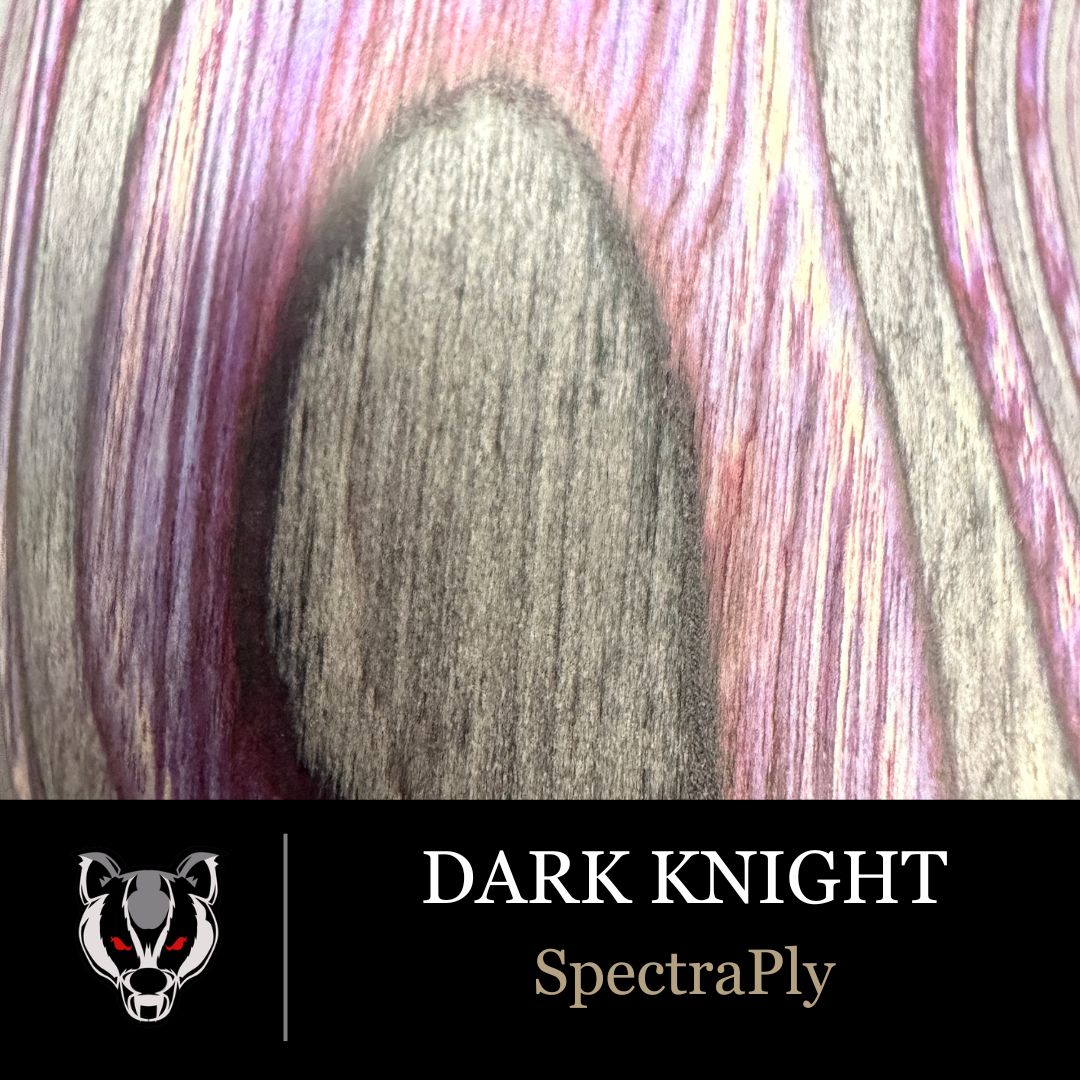SpectraPly Dark Knight wood grain swatch for custom pistol grips