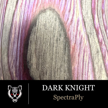SpectraPly Dark Knight wood grain swatch for custom pistol grips